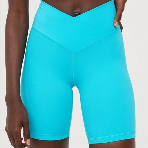 Aerie Offline Teal High-Waisted Bike Shorts Medium NEW - Picture 1 of 5